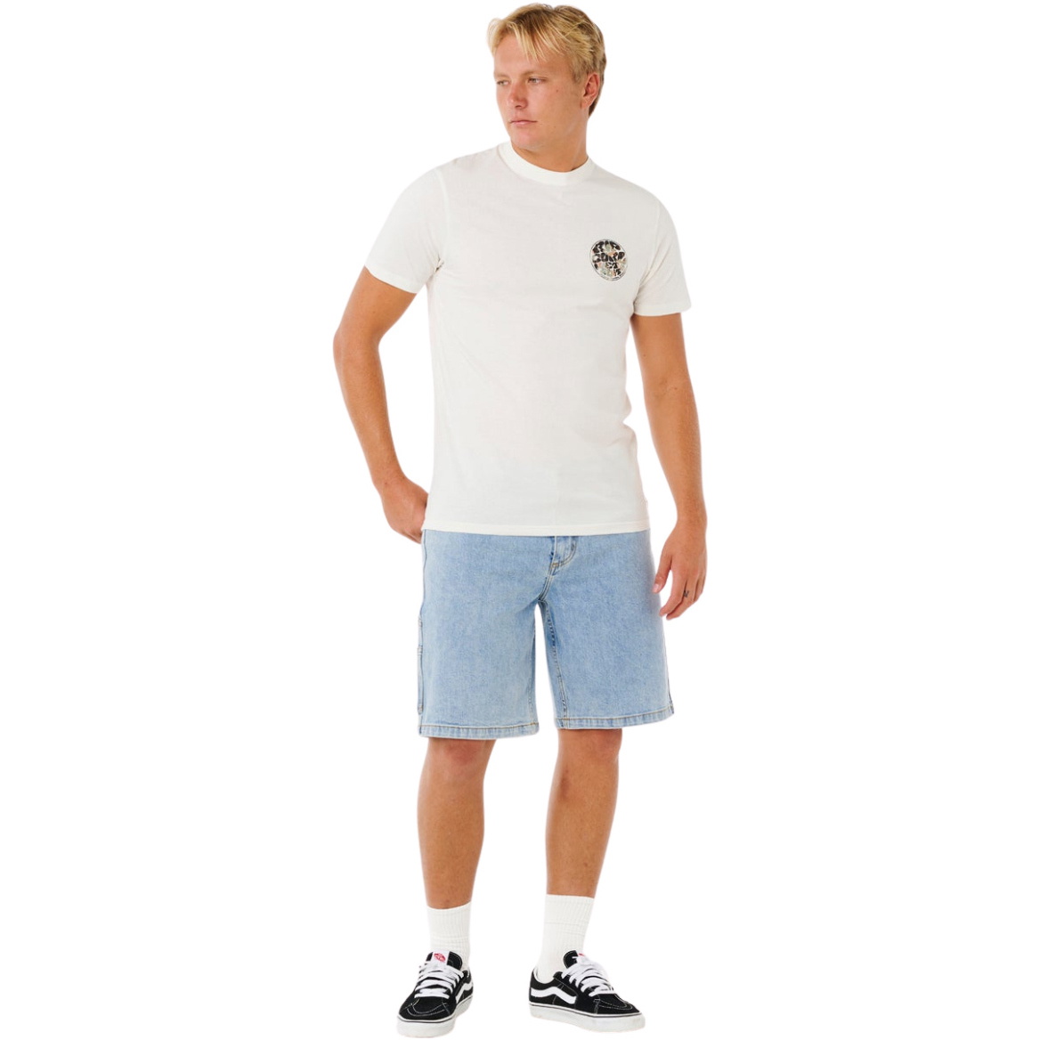 2026 Rip Curl Heren Wettie Passage Icon Tee 10EMTE - Bone